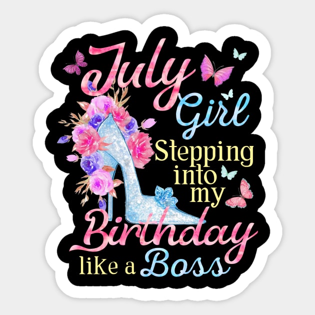 July Girl stepping into my Birthday like a boss Sticker by Terryeare